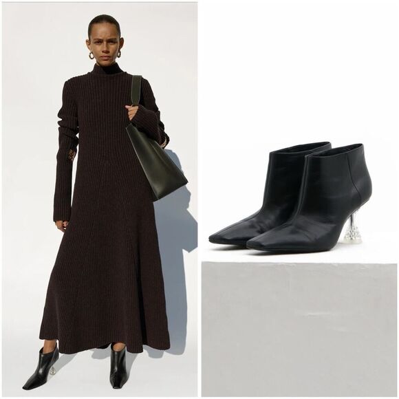 CELINE by Phoebe Philo Crystal Heel Boots Black 37 Old Céline RARE Runway - Picture 1 of 16